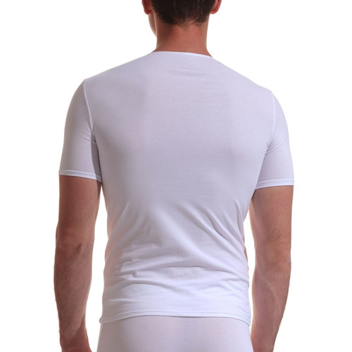 T-shirt manches courtes blanc col rond en coton Jolidon