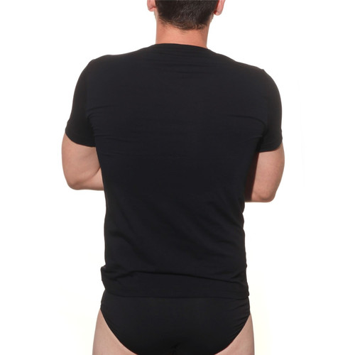 T-shirt manches courtes noir en coton Jolidon