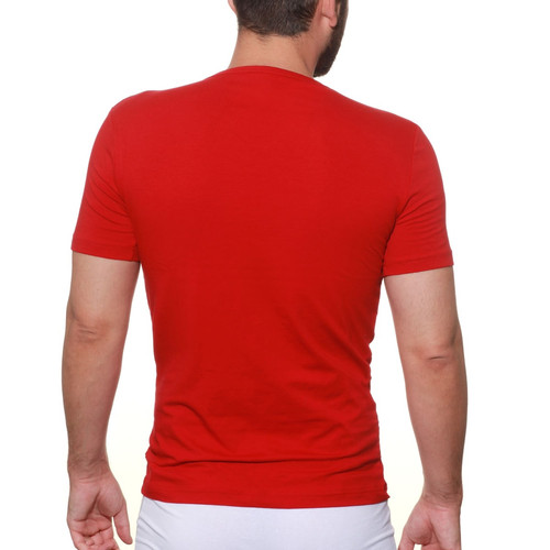 T-shirt manches courtes rouge en coton Jolidon