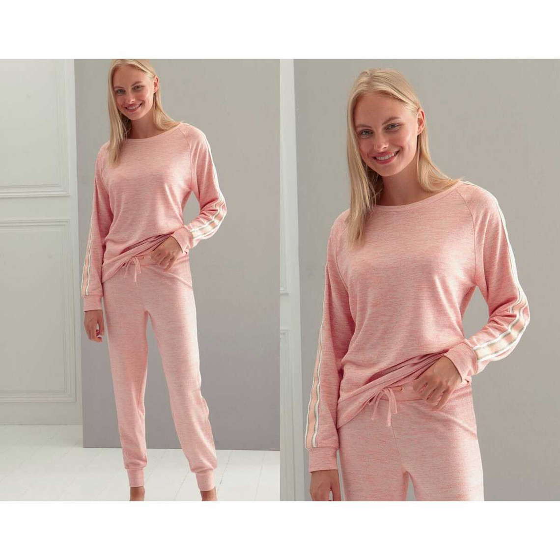 pyjama femme style sportswear - rose en viscose