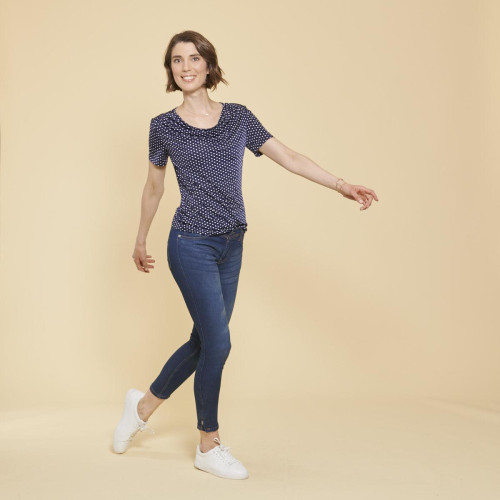 3S. x Le Vestiaire - T-shirt manches courtes imprimé pois - Vetements femme