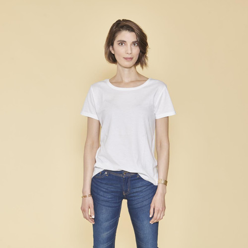 3 SUISSES - Tee-shirt asymétrique fendu manches courtes femme - Blanc - T shirts manches courtes femme blanc