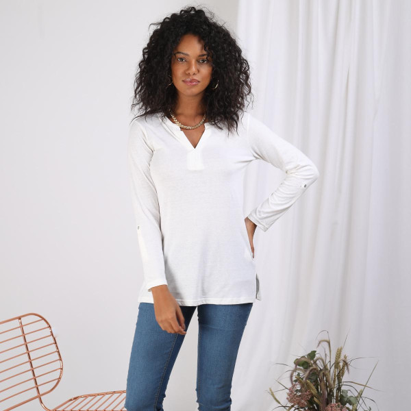 Tee-shirt - Blanc en coton 3S. x Le Vestiaire Mode femme