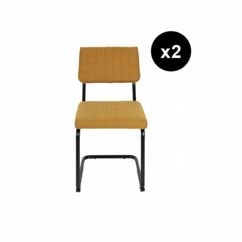 3S. x Home - Lot de 2 Chaises ALBAN Moutarde - Chaise Design