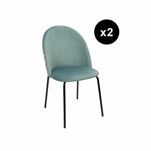3S. x Home - Lot de 2 Chaises Bicolore RETRO Geo - Chaise Et Tabouret Et Banc Design