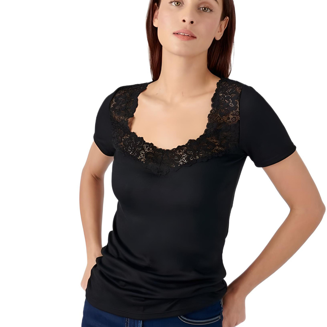 T-shirt à manches courtes en coton noir