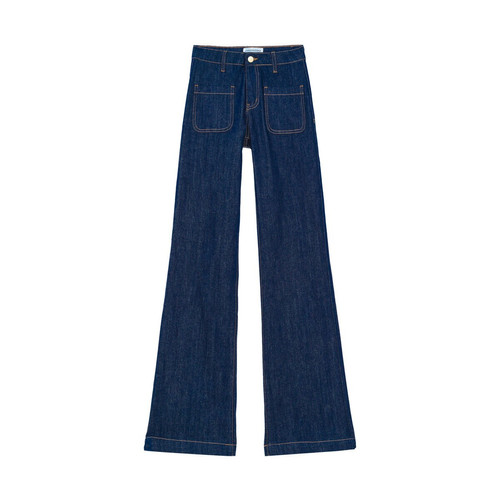 Pantalon SONNY - Brut bleu en coton Jean flare femme