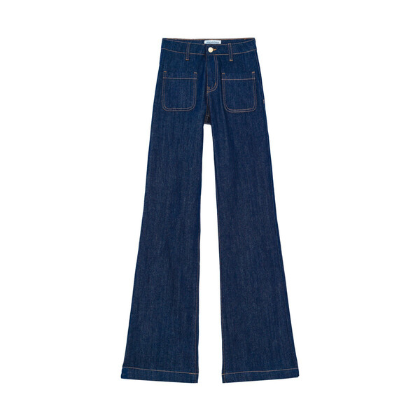 Pantalon SONNY - Brut bleu en coton Jean flare femme