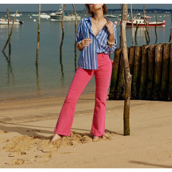 Pantalon velours SONNY — Rose  en coton La Petite Etoile Mode femme
