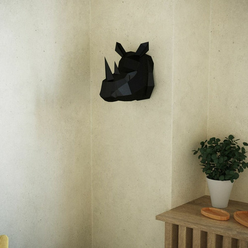 Trophée décoratif mural rhinocéros en polyrésine noir  Noir POTIRON PARIS Meuble & Déco