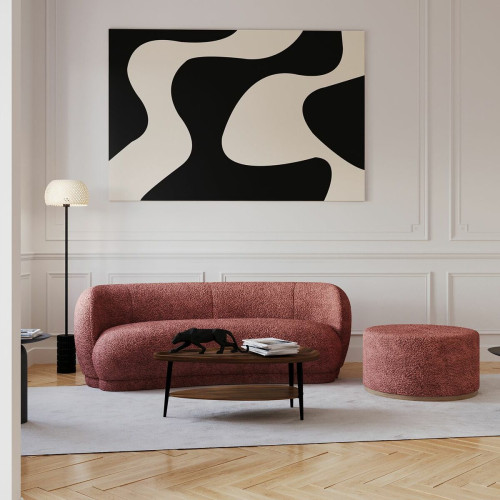 POTIRON PARIS - Canapé tissu bouclette rose Bianca - Promo Meuble Et Déco Design