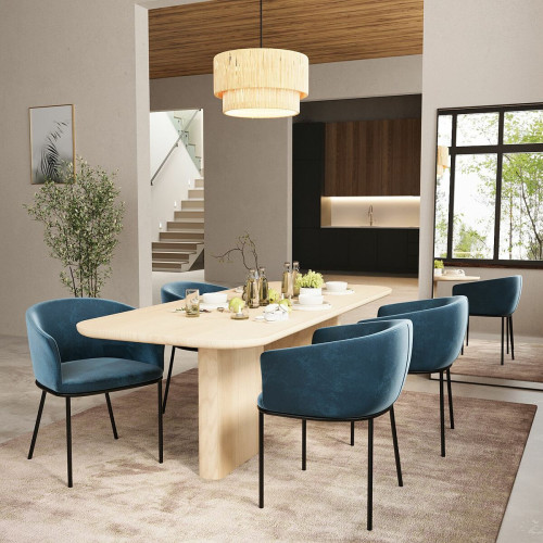 POTIRON PARIS - Fauteuils de salle à manger bleu  - Chaise Design