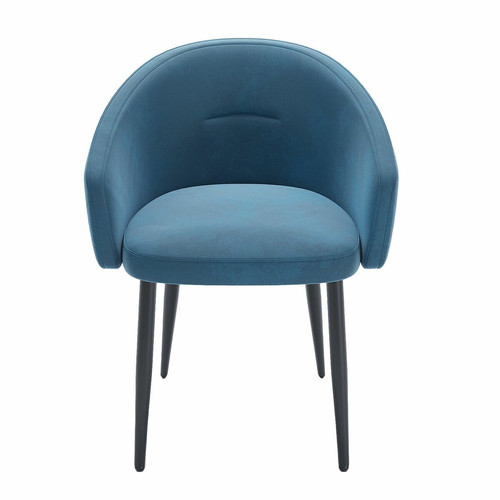 Paire de fauteuils de table design en velours Eugénie Bleu Bleu POTIRON PARIS Meuble & Déco