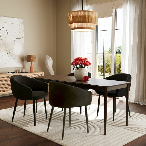 Paire de fauteuils de table design velours Eugénie Noir  POTIRON PARIS
