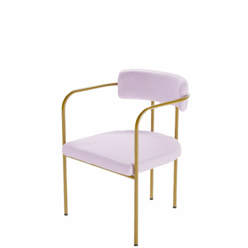 POTIRON PARIS - Chaise de salle à manger tapissée Rose clair - Chaise Design