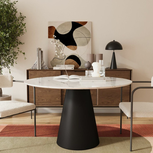 POTIRON PARIS - Chaise de salle à manger tapissée blanche  - Chaise Design
