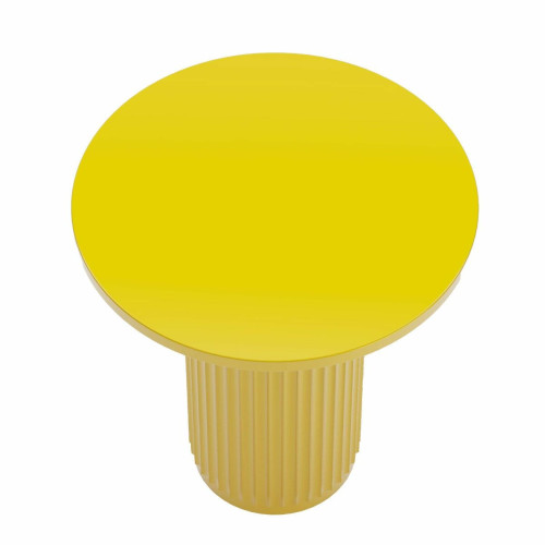 POTIRON PARIS - Table d'appoint ronde cannelée jaune - Table Basse Design