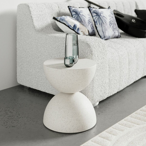 Origin - Table d’appoint ronde gris moucheté Bergamote - Promo Table Basse Design
