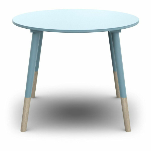 3S. x Home - Set 1 Table et 2 chaises FIRMIANA bleu orage et pin naturel - Meuble Et Déco Design