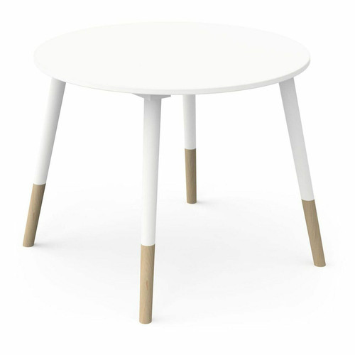 3S. x Home - Set 1 Table et 2 chaises FIRMIANA blanc et pin naturel  - Meuble Et Déco Design
