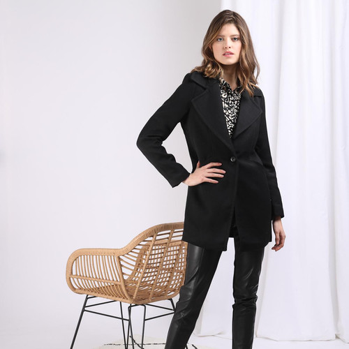 3S. x Le Vestiaire - Manteau col tailleur noir - 3S. x Le Vestiaire mode femme