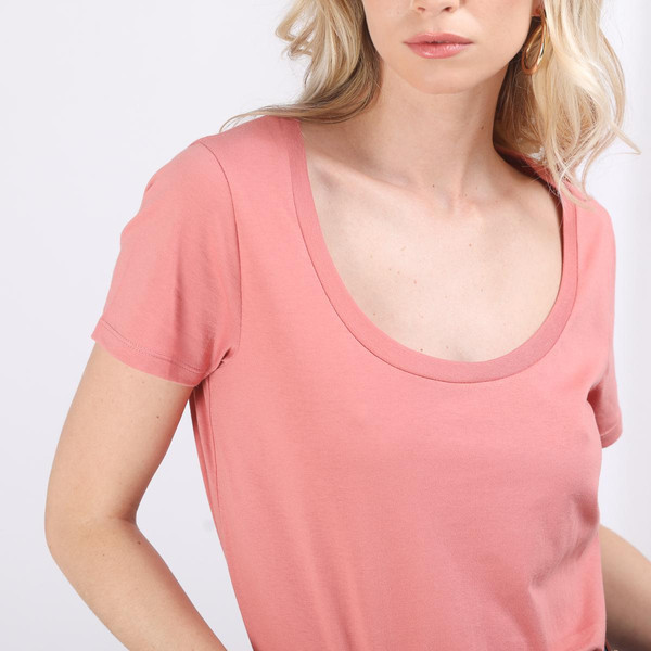 Tee-shirt en coton bio col rond Alfa rose 3S. x Le Vestiaire Mode femme