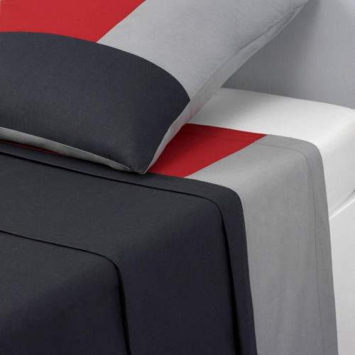 3S. x Collection (Nos Imprimés) - Drap plat coton TRIO - Rouge - Promos draps plats