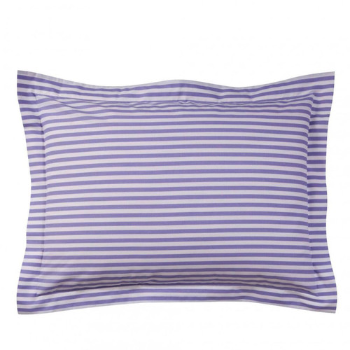Taie d'oreiller coton PASTEL LINE - Violet/Blanc 3S. x Collection (Nos Imprimés)