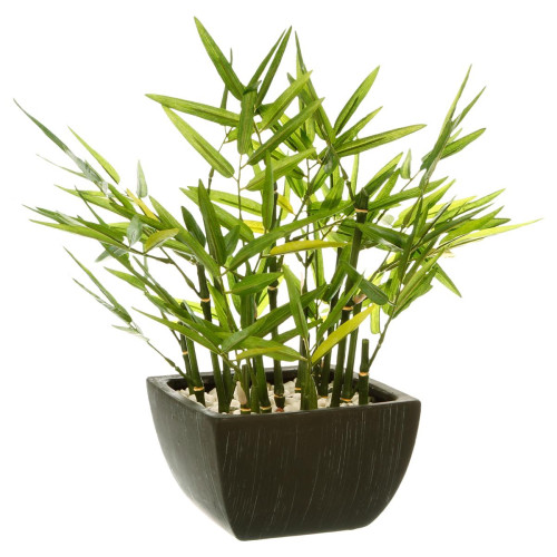 3S. x Home - Bambou artificiel en pot H35 Noir - Plante artificielle