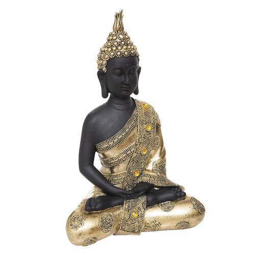 3S. x Home - Bouddha assis doré en résine H34cm - Objets Déco Design