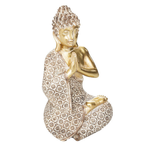 3S. x Home - Bouddha assis H19,5cm doré en résine - Meuble Et Déco Design
