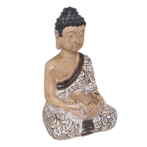 3S. x Home - Bouddha résine assis H22,5cm - Statue Et Figurine Design
