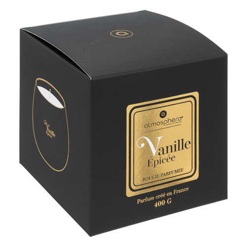3S. x Home - Bougie parfumée "Arlo" 400g vanille épicée en verre Noir - La Déco Design