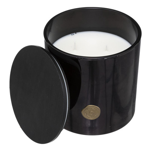 3S. x Home - Bougie parfumée "Enzo" 1200 g noir en verre bois - Bougies et parfums d'intérieur