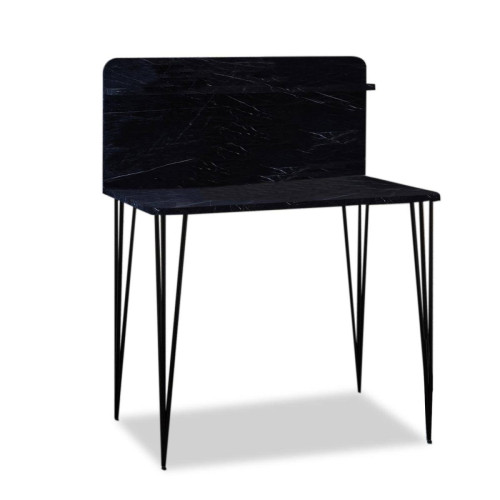 3S. x Home - Bureau avec étagère pieds métal Pingmao Effet marbre noir - Dressing Et Rangement Design