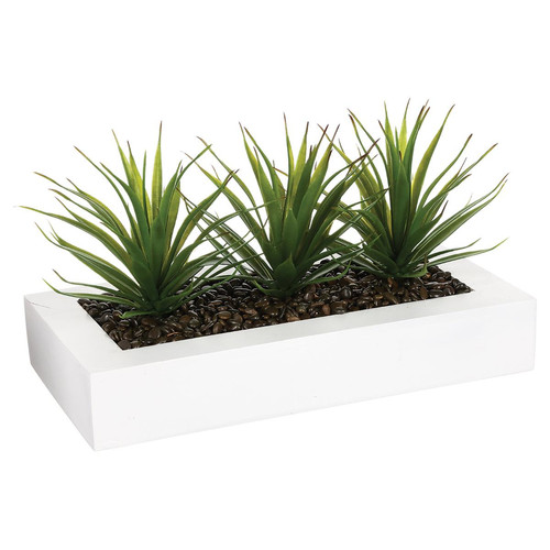 3S. x Home - Centre de table - 3 Aloe Vera - H 17 cm - Plante artificielle