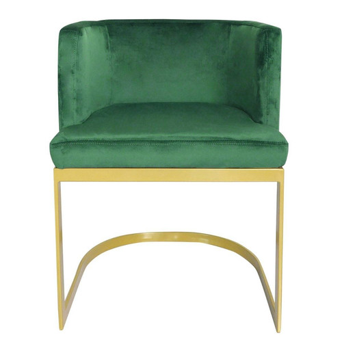 Chaise / Fauteuil Noellie Velours Vert pieds Or 3S. x Home
