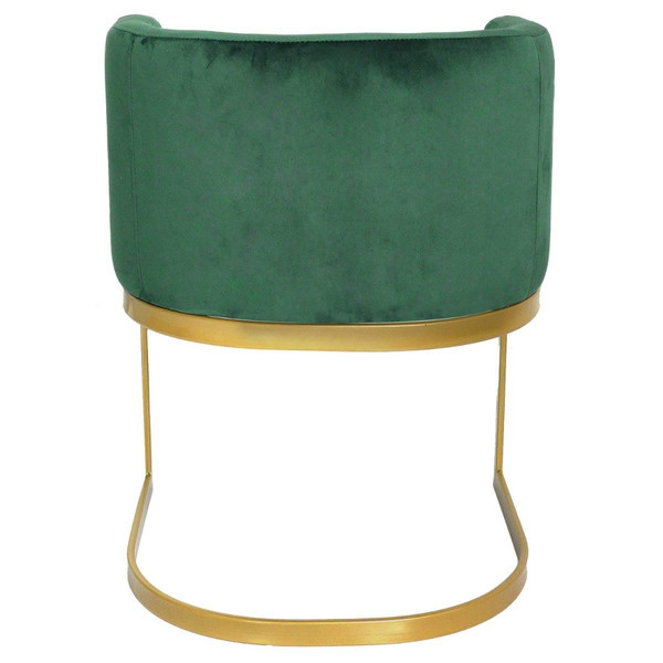 Chaise / Fauteuil Noellie Velours Vert pieds Or Chaise