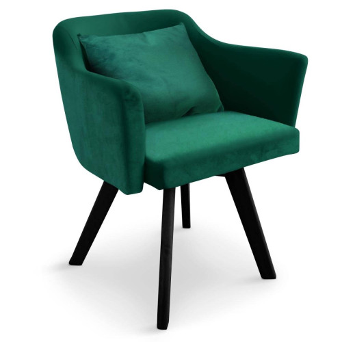 3S. x Home - Chaise / Fauteuil scandinave Dantes Velours Vert - Chaise Design