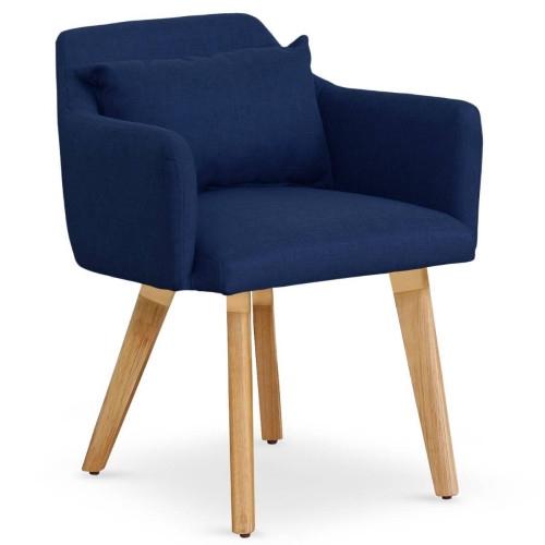 3S. x Home - Chaise / Fauteuil scandinave Gybson Tissu Bleu - 3S. x Home meuble & déco