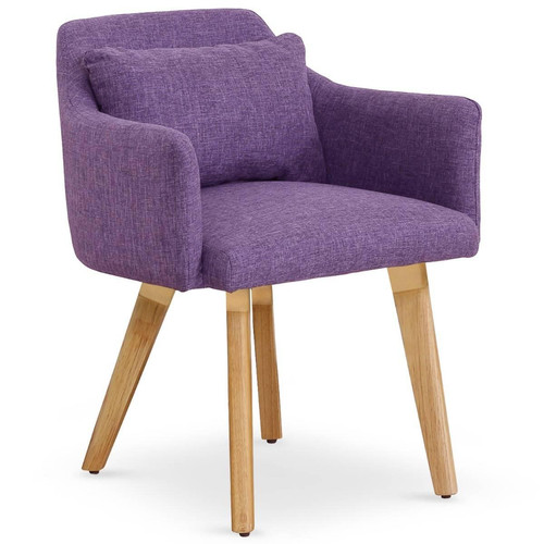 3S. x Home - Chaise / Fauteuil scandinave Gybson Tissu Violet - Meuble Et Déco Design