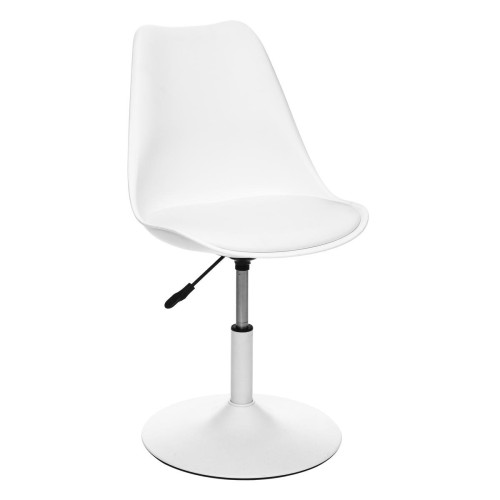 3S. x Home - Chaise ajustable "Aiko" blanc en polypropylène - Chaise De Bureau Design