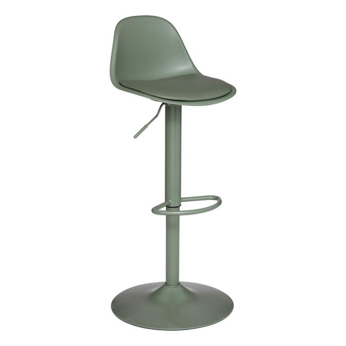3S. x Home - Chaise bar  ajustable Aiko vert kaki en polypropylène - La Salle A Manger Design