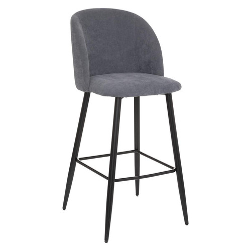 3S. x Home - Chaise bar "Céleste" gris avec pied noir - Chaise Et Tabouret Et Banc Design