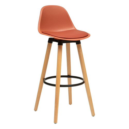 3S. x Home - Chaise de bar "Maxon" métal H92,5cm rose terracotta - Tabouret Design