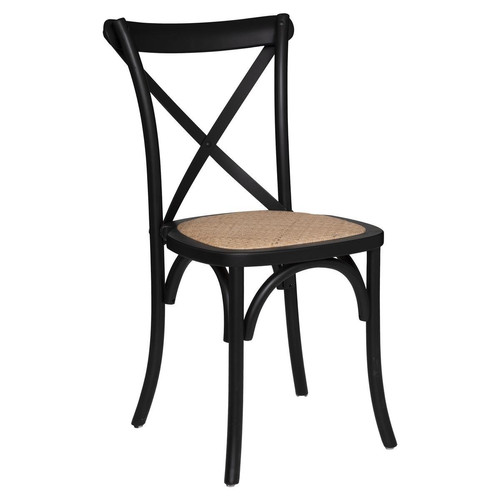 3S. x Home - Chaise bistrot hêtre "Isak" noir - Chaise Design