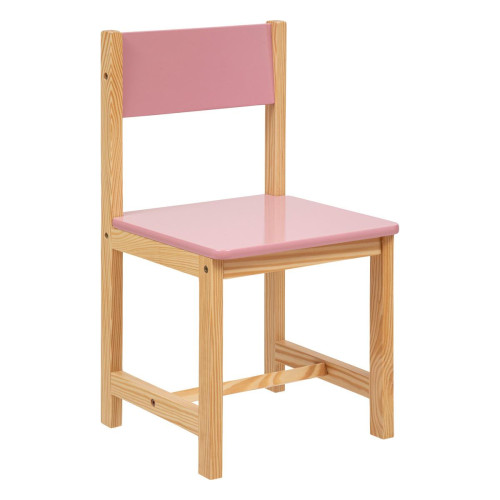 3S. x Home - Chaise "Classic" en pin et bois rose - Chaise, fauteuil enfant