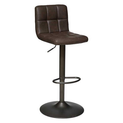 3S. x Home - Chaise de bar ajustable ?Delek? vintage marron tonka - Chaise marron