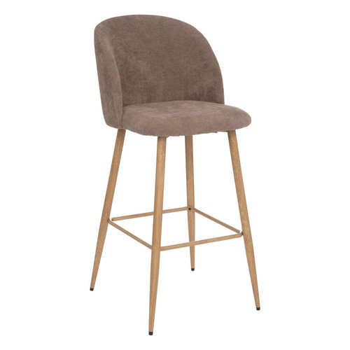 3S. x Home - Chaise de bar "Celeste" imitation chêne taupe - La Salle A Manger Design