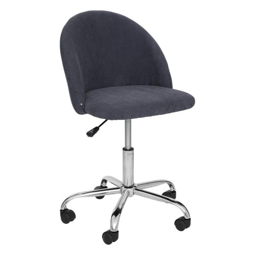 3S. x Home - Chaise de bureau "Geos", velours, gris - Chaise De Bureau Design